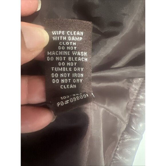 Jou Jou Women's Maroon Vegan Leather Fitted Moto‎ Style Jacket XL Biker - Picture 14 of 16